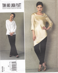1415 Vogue Tom Linda Platt Loose Pullover Shaped Draped Neck Tunic, Pants Pattern 16-24 Uncut or 8-16 choice